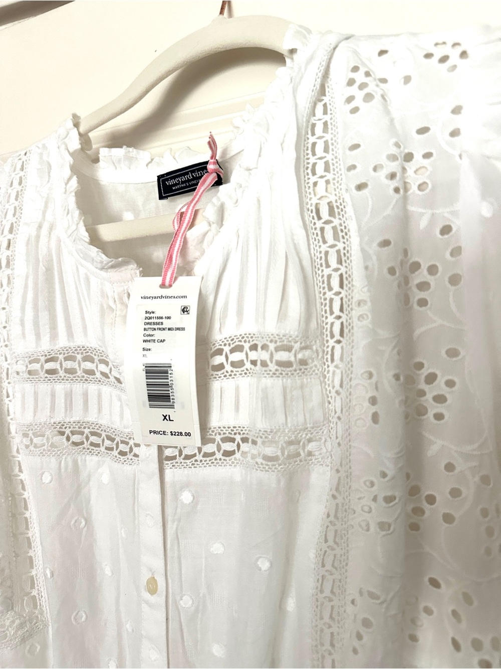 NWT Vineyard Vines White Eyelet Tiered Maxi Dress - Picture 3 of 13
